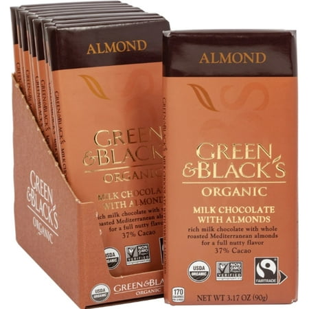 3 Pack - Green & Black's Organic Almond Milk Chocolate Bar, 3.5 oz ea, 37% Cacao 10 (Top 10 Best Selling Candy Bars)