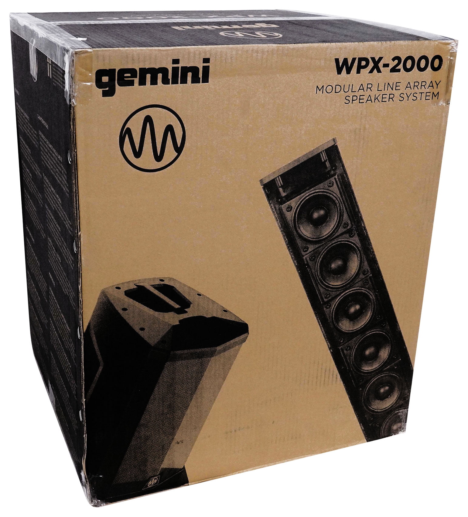 Gemini WPX-2000 1200 Watt DJ/PA Powered Line Array Speaker w/ 8" Sub+Mic+Cables