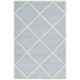 thumbnail image 1 of Safavieh Cambridge Collection CAM136A Handmade Moroccan Geometric Light Blue and Ivory Premium Wool Area Rug (4' x 6'), 1 of 3