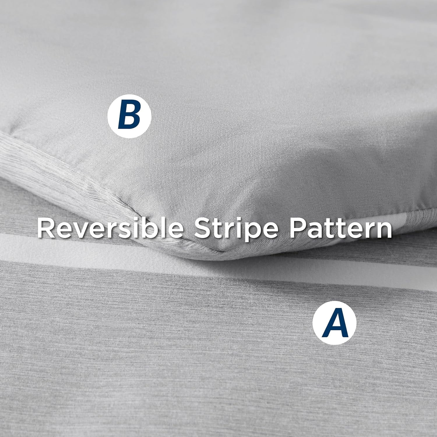 U by Bedsure King Comforter Set, 7 Pieces Gray White Striped Bedding Sets All Season, Bed in a Bag with Comforter, Sheets, Pillowcases & Shams