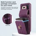 thumbnail image 2 of Crossbody Wallet Case for Samsung Z Flip 4, [6 Card Slots] Leather Purse Phone Case Luxury Buckle Closure Card Holder Shoulder Strap Handbag Case Women for Samsung Galaxy Z Flip 4, Darkpurple, 2 of 9