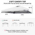 thumbnail image 4 of Replacement Top Pop Up Canopy Tent Cover Roof with Air Vent and Adjustable Elastic Strap, Polyester UV Waterproof for Outdoor Garden Patio Sun Shade(Top Only) (White, 8x8FT), 4 of 6