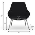 thumbnail image 2 of Bowery Hill 16" Modern Fabric and Metal Lounge Chair with 4 Metal Legs in Black, 2 of 3