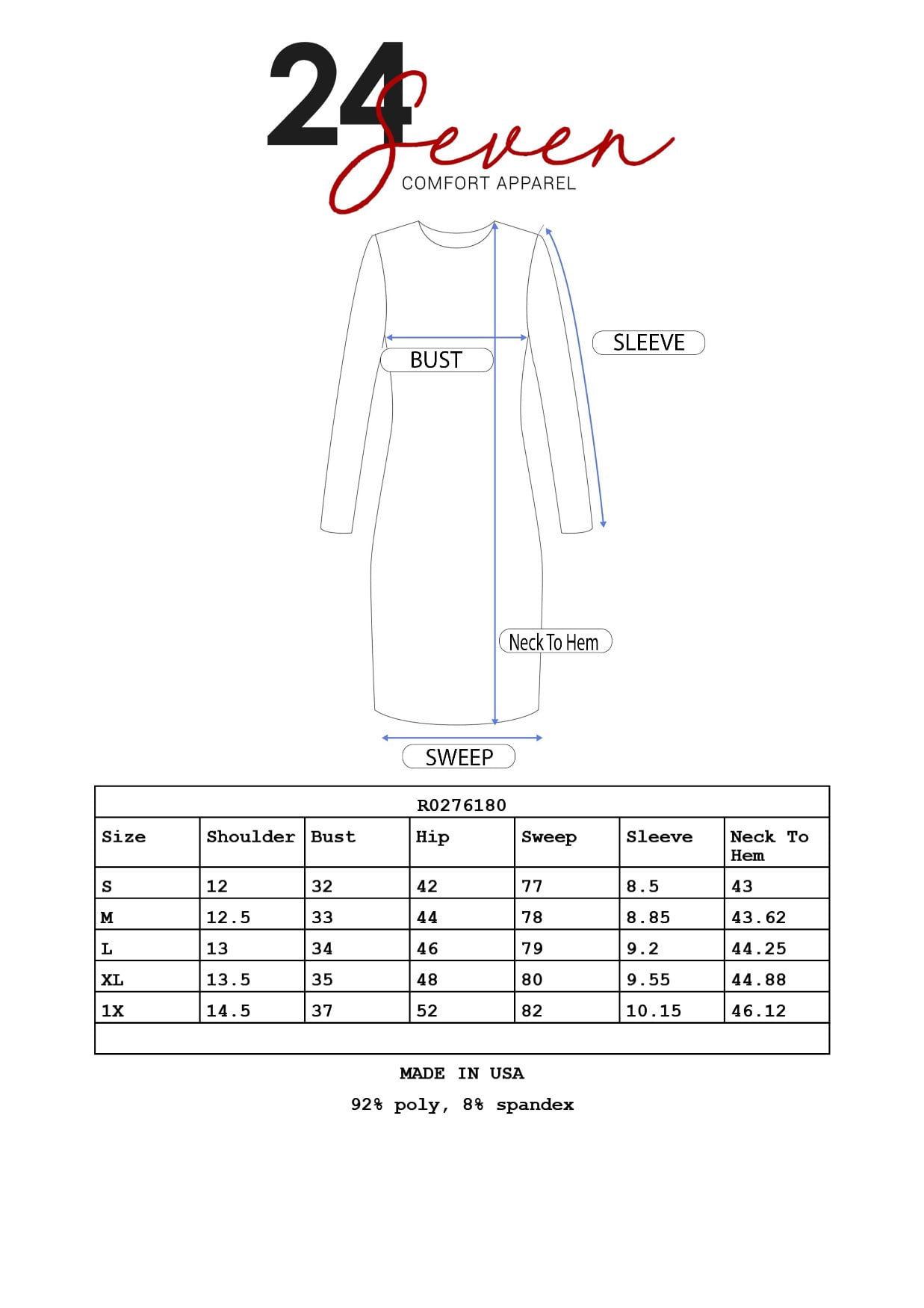 24/7 Comfort Apparel Womens Midi Dress with Short Sleeves and Pocket Detail