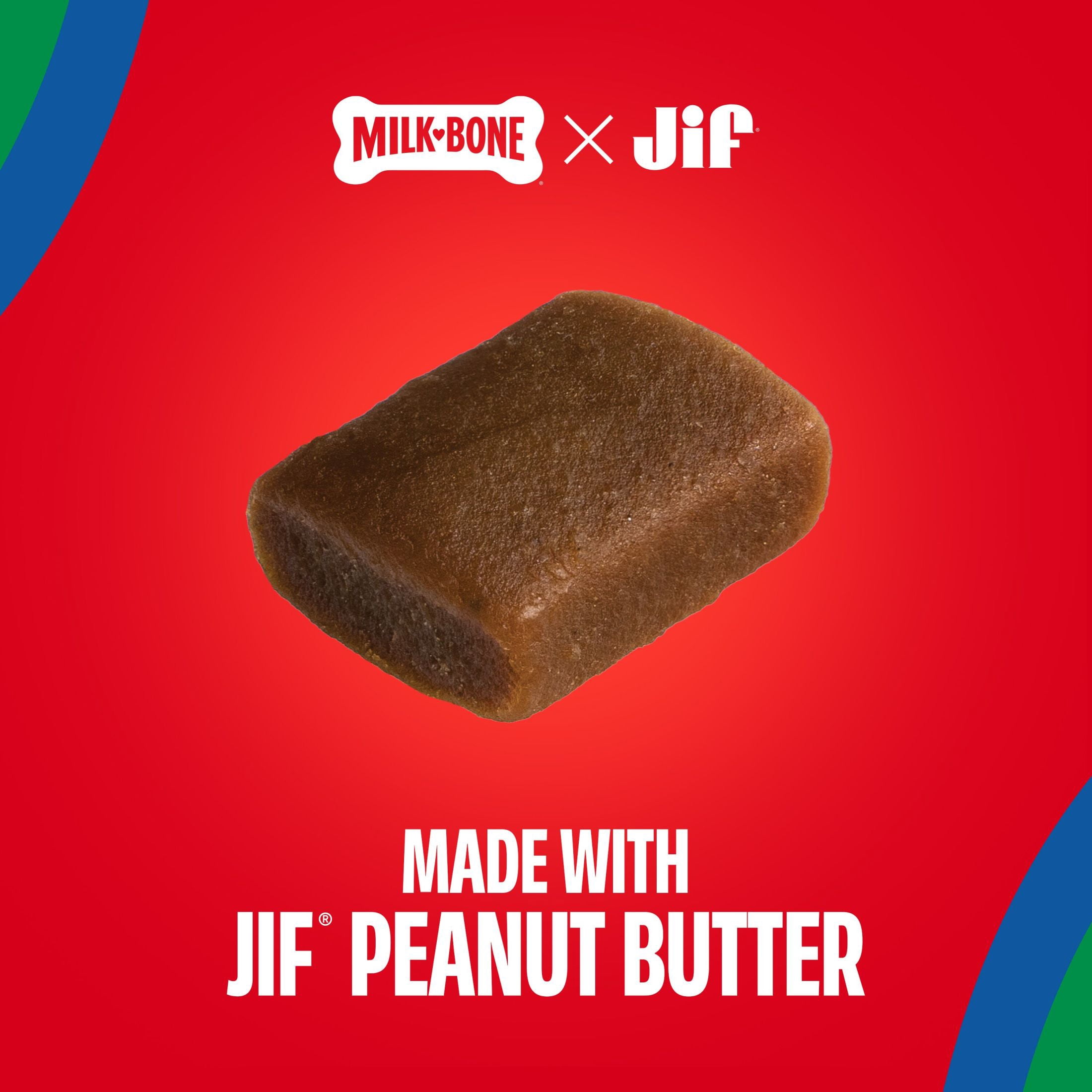 (4 pack) Milk Bone Peanut Buttery Bites, Soft Dog Treats With Jif Peanut Butter, 4.5 oz Bag