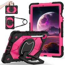 Shockproof Case for Samsung Galaxy Tab S10 FE 10.9"/ S9 FE 10.9"/ S9 11", Shockproof Rugged Shoulder Strap Rotating Kickstand Kids Friendly S Pen Holder Case Cover for Galaxy S10 FE/S9 FE/S9