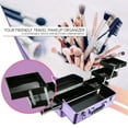 thumbnail image 3 of VER Beauty Professional Makeup Case Organizer Cosmetic Storage with  Extendable Trays and Keylock in Purple- VP002, 3 of 6