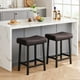 thumbnail image 1 of Yeshouse set de 2 taburetes de barra 24", cuero PU, patas de metal resistente, asiento tipo silla de montar, ideales para cocina, barra o comedor, 1 of 7