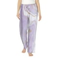 thumbnail image 2 of Kdxio Women's Comfy Stretch Lavender Glitter Foil StripesPrint Drawstring Pajama Pants-XX-Large, 2 of 9
