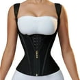 thumbnail image 1 of LILELIS Latex Waist Trainer With 15 Bones For Posture Correction Zippered Shapewear Top For Women, 1 of 9