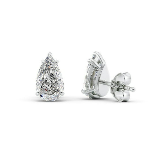 IGI Certified 0.5 Ct Pear Cut Lab-Grown Diamond Stud Earrings – 14K White Gold | Women's Earrings