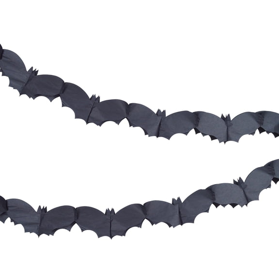 Bats Tissue Garland, Black, 8', Halloween by Way To Celebrate