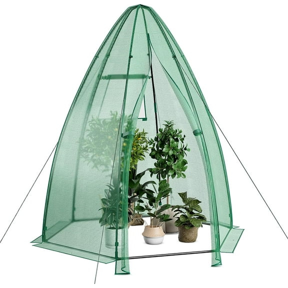 S AFSTAR Portable Mini Greenhouse, Garden Greenhouse W/ All-Weather PE Cover, Roll-up Door, Mesh Window, Outdoor Plant Green-House for Cold & Frost Protection, Garden Tent for Pot Plant
