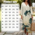 thumbnail image 6 of DISNIMO Flower Print Maxi Dresses for Women Imitation Linen Loose 3/4 Sleeve Midi Dress Casual V Neck Dress Fashion Long Dresses, L, 6 of 6