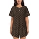 thumbnail image 1 of Fotbe Brown Moroccan Trellis Conjunto de Pijama Estampado para Mujer, 2 Piezas, Ropa de Dormir con Camiseta de Manga Corta y Shorts Suaves-Small, 1 of 6