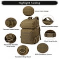 thumbnail image 4 of Heavy-duty hiking backpack, large-capacity multi-functional outdoor sports backpack, men's backpack（Khaki）, 4 of 7