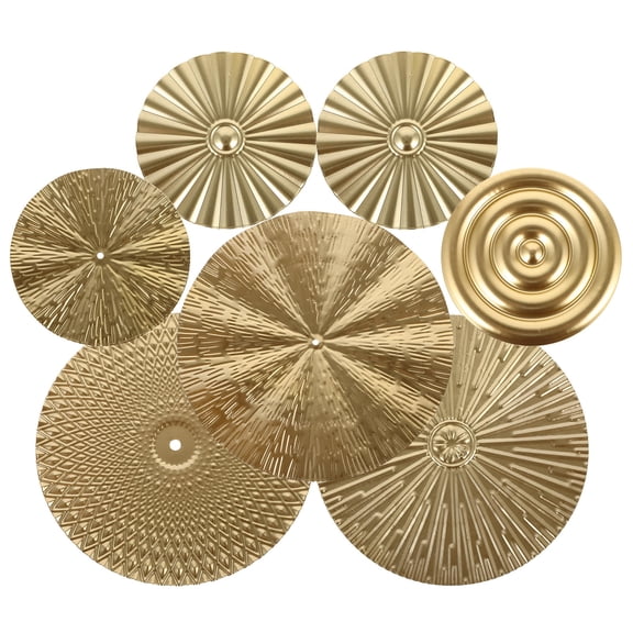 Pawsdot 7 Pieces Round Wall Decor Golden Disc Metal Wall Decoration for Party Decor