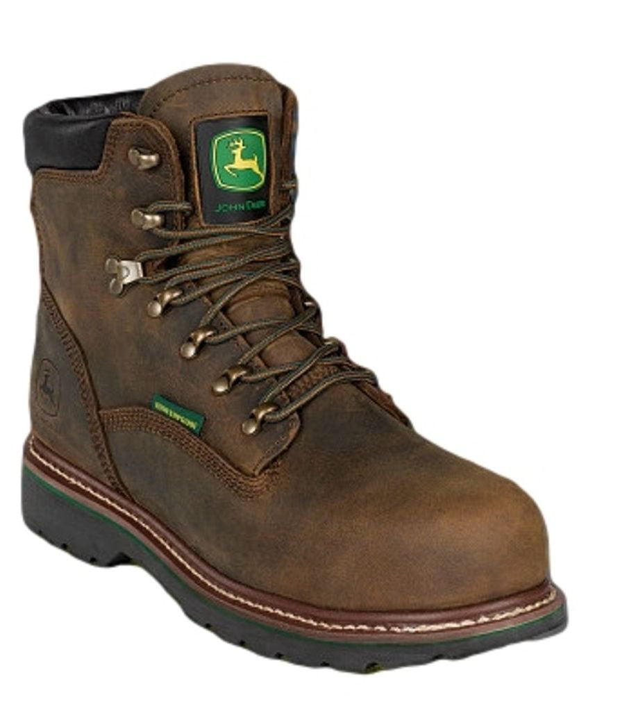 John Deere Work Boots Mens Wide Load Steel Toe Waterproof Oak JD6982 ...