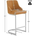 thumbnail image 3 of 26"Counter Height Bar Stools Set of 2 Modern Bar Stools with Steel U-Shaped Base Certified Faux Leather Upholstered Barstool Dining Chairs Pub Stools for Kitchen Island, 3 of 9