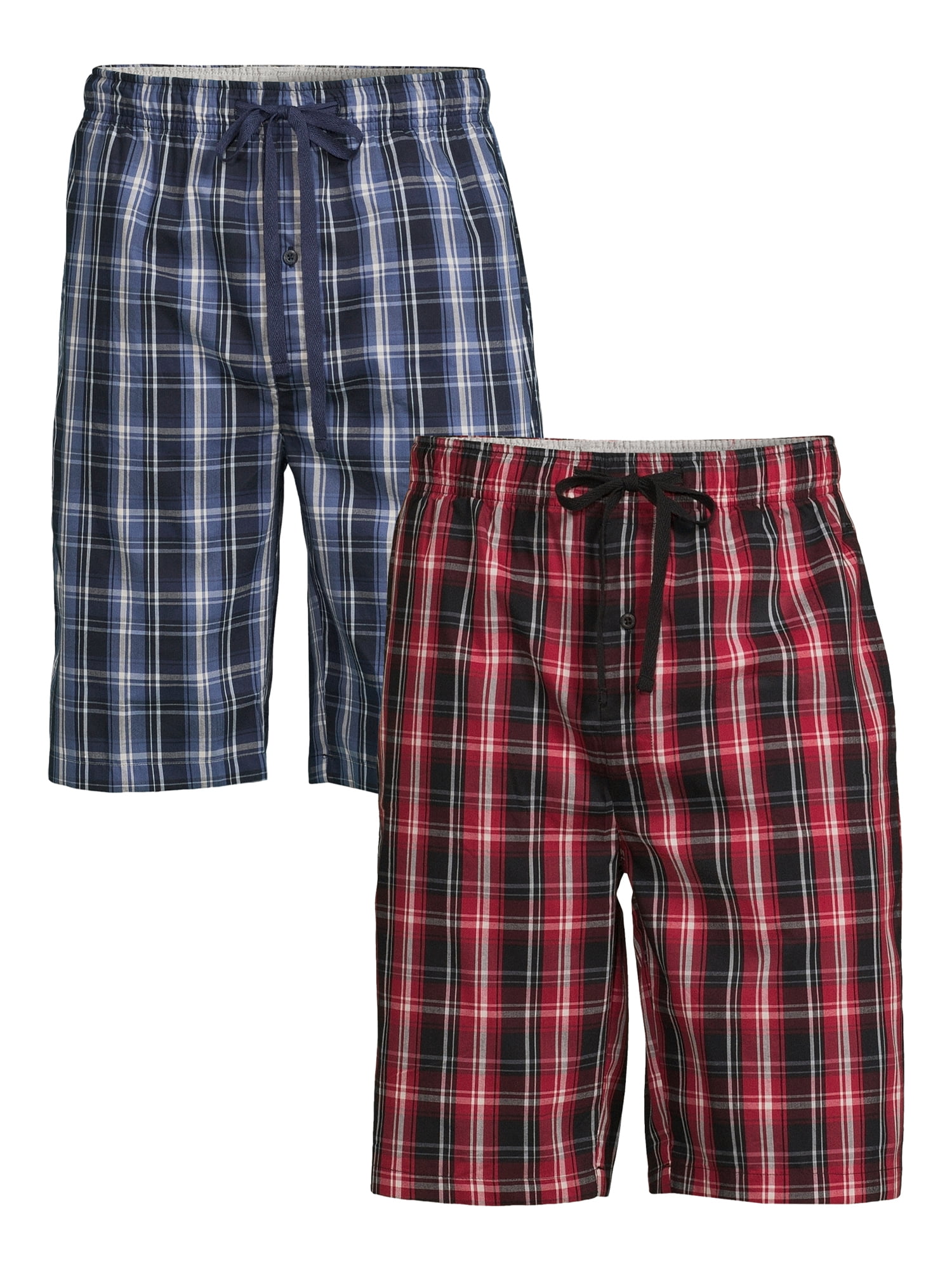 Men's Lounge Pajama Sleep Shorts/Woven Jam Dorm Shorts Drawstring & Pockets 3 Pack 