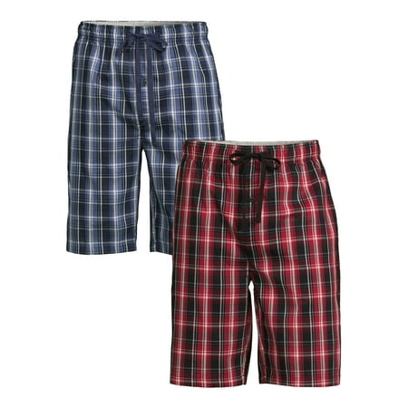 Hanes Mens and Big Mens Woven Stretch Sleep Jam Shorts, 2-Pack