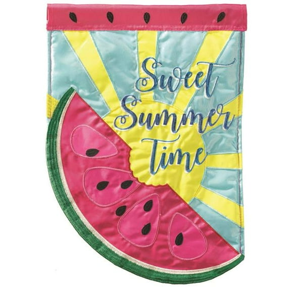 13 x 18 in. Watermelon Sweet Summertime Polyester Printed Garden Flag