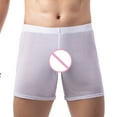 thumbnail image 4 of YWDJ Mens Boxer Briefs Breathable Lightweight No Show Men Casual Fashion Solid Sexy Underwear Gold Mesh Striped Breathable Hip Shorts White XL, 4 of 9