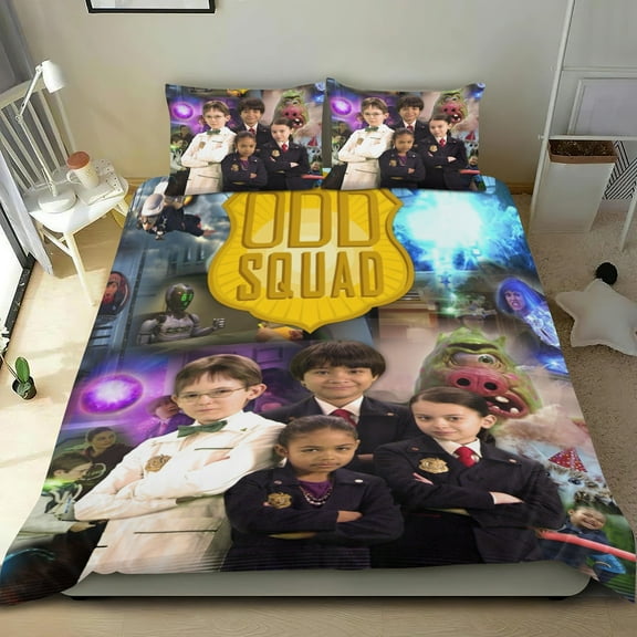 Odd Squad Themed Bed Sheet Set Three Piece Set 53x79 In ches Comfortable And Skin Friendly Unique Design Creating A Star Studded Night Home Decor Gifts For Family Friends fans