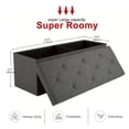 thumbnail image 2 of 43" Storage Ottoman Bench, Folding Storage Bench Ottoman with Lid, 400 lbs Capacity, Fabric Seat Footrest for Bedroom Living Room Entryway, Grey, 2 of 8