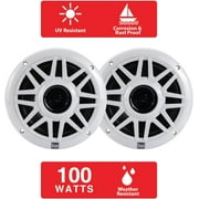 Dual DMP623 6.5 Marine Boat Speakers Pair | 100W Peak | UV/Waterproof | White
