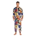 thumbnail image 3 of FORMRS Onesies Pajama for Adults Unisex Hoodie Winter Jumpsuit One Piece Sleepwear, Sizes S-2XL, Large Colorful Flowers Pattern, 3 of 7
