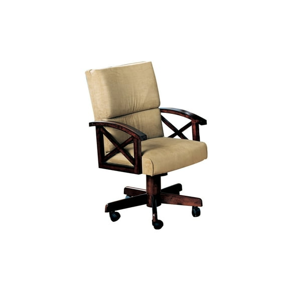 Coaster Marietta Transitional Fabric Upholstered Game Arm Chair in Tan