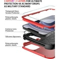 thumbnail image 6 of Diverbox for iPhone 12 Case [Shockproof] [Dropproof] [Tempered Glass Screen Protector + Camera Lens Protector],Heavy Duty Protection Phone Case Cover for Apple iPhone 12(Red), 6 of 7