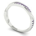 thumbnail image 2 of 0.16 ctw Wedding Band for Women - 18K White Gold Simulated Alexandrite Stackable Eternity Ring, 2 of 6