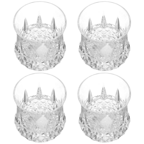 4 vasos de cristal con luz LED para beber vino, diseño de piña, vasos de agua luminosos para decoración de fiestas y bares.