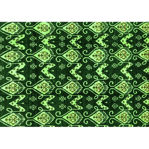Ahgly Company Indoor Rectangle Abstract Green Modern Area Rugs, 5' x 7'