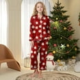 thumbnail image 2 of Gubotare Girls Christmas Pajamas Girls’ 2-Piece Pajama Set - Long Sleeves T-Shirt and Pajama Pants Size 11-12 (Brick Red,11-12 Years), 2 of 6