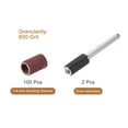 thumbnail image 2 of Uxcell 100 Pack 1/4 Inch Sanding Sleeves Sandpaper Set 600 Grit with 2 Pack 1/8 Inch Drum Mandrels for Rotary Tools, 2 of 5