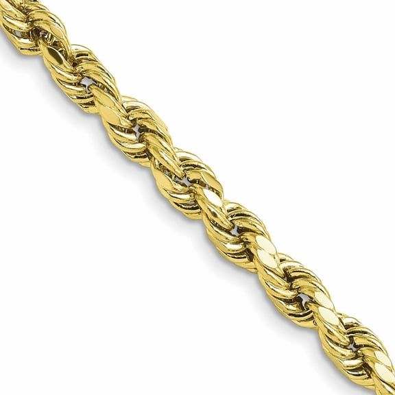10K Yellow Gold 5.5mm Semi-Solid D/C Rope Chain (22 X 5.5) Made In Peru 10dh040-22