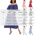 thumbnail image 2 of YuXingFu Womens Plus Size Cotton Dresses Maxi Crew Neck Plus Size Womens Dress Short Sleeve for Beach Long Casual Summer Light Blue L, 2 of 4