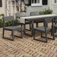 thumbnail image 3 of WestinTrends Paloma Modern HDPE Outdoor Armless Patio Dining Chairs (Set of 2), Gray, 3 of 15