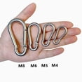 thumbnail image 3 of Paquete de 8 mosquetones pequeños – Mosquetón de acero inoxidable con resorte para comederos de pájaros o correas y arneses para perros, llavero de enlace rápido (M5, 50 mm, capacidad de 180 lb), 3 of 5