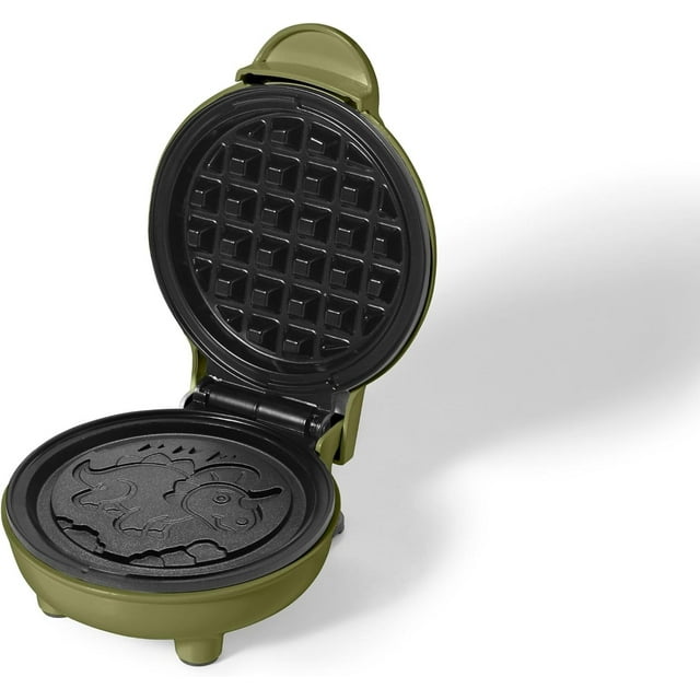 ZJQYDS 4-Inch Non-Stick Mini Waffle Maker – Dinosaur Shape - Compact - Easy to Clean - 350W