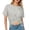 Light Gray, variant on T Shirts for Women 2026 Summer Short Sleeve Crewneck Twist Front Plain Casual Tshirt Crop Tops