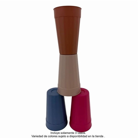Prichos Juego de 3 Vasos de Plástico Varios Modelos