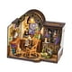 thumbnail image 5 of Kit de casa de muñecas en miniatura de madera DIY, rompecabezas 3D con luces LED y muebles Casa del libro, 5 of 9