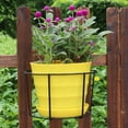 4Pcs Hanging Railing Flower Pot Holders Plant Iron Racks Fence Metal