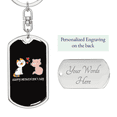 thumbnail image 2 of Joyeux Jour de Meowentine Chat Acier Inoxydable Ou 18k or Premium Pivotant Chien Tag Porte-Clés, 2 of 8