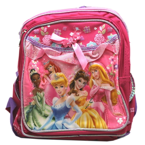 Disney Princess Group Picture Pink Floral Toddler Mini Backpack (10in)