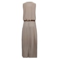 thumbnail image 5 of Antinious Summer Dresses for Women,Womens Dresses for Party,Plus Size Dresses for Curvy Women Casual Sleeveless Round Neck Solid Fork Opening Beach Dress,Khaki,XXXXL, 5 of 5
